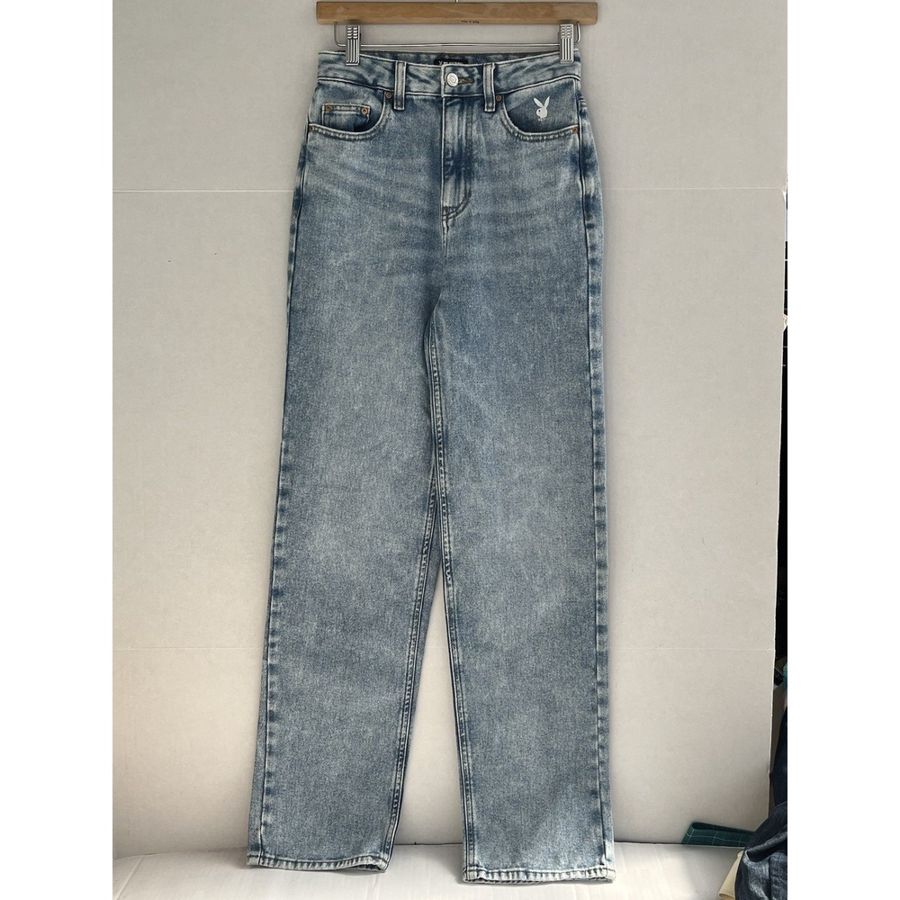 Playboy PacSun Bunny '90s Boyfriend Jeans‎ Women's Size 25 High Rise Ripped Butt